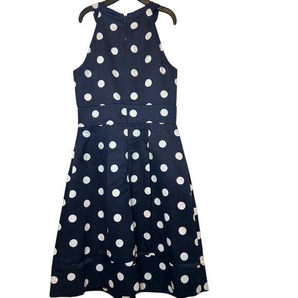 Eliza J Navy Polka Dot Halter Dress - Size 4 - Picture 11 of 13